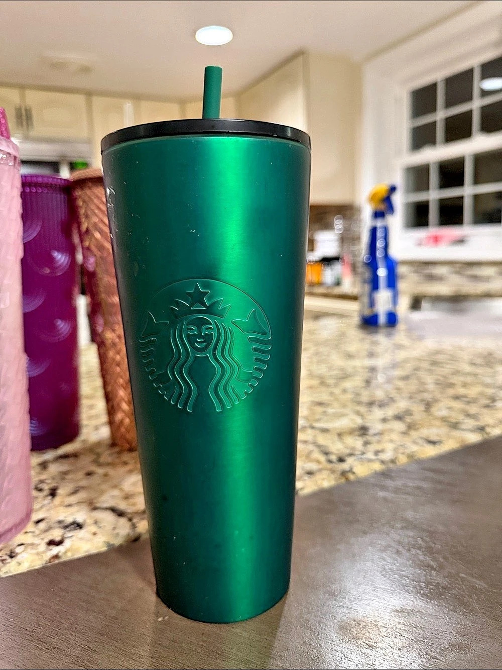 Starbucks Green Metallic Stainless Steel Cold Cup Tumbler